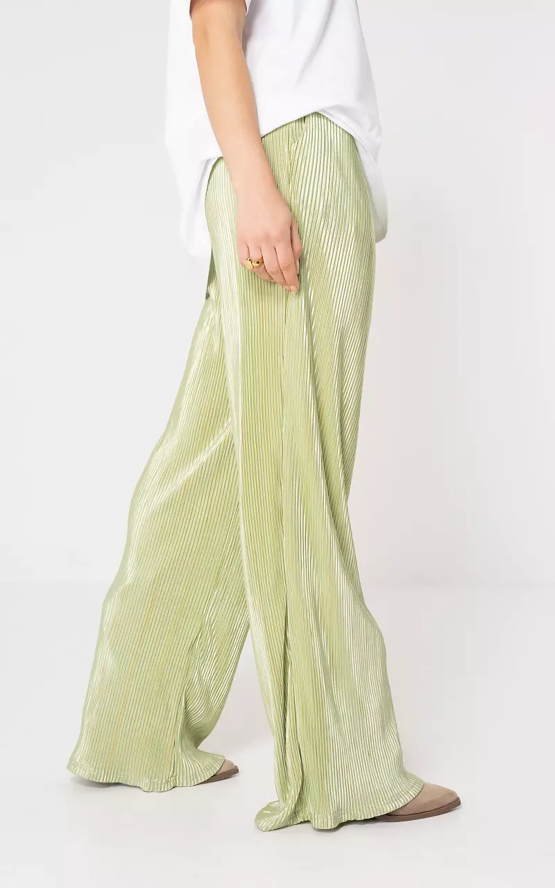 Pleated trousers Light Green Gold