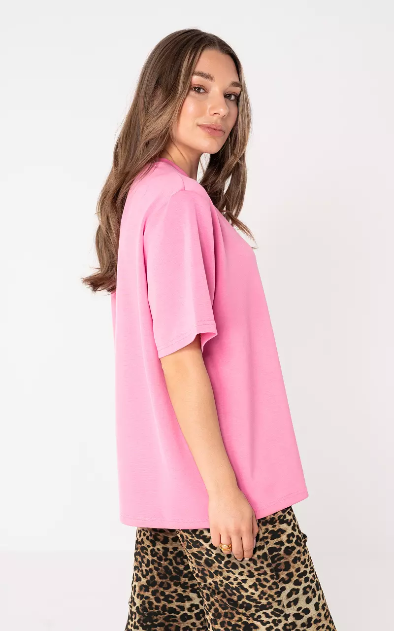 Shirt ronde hals Roze