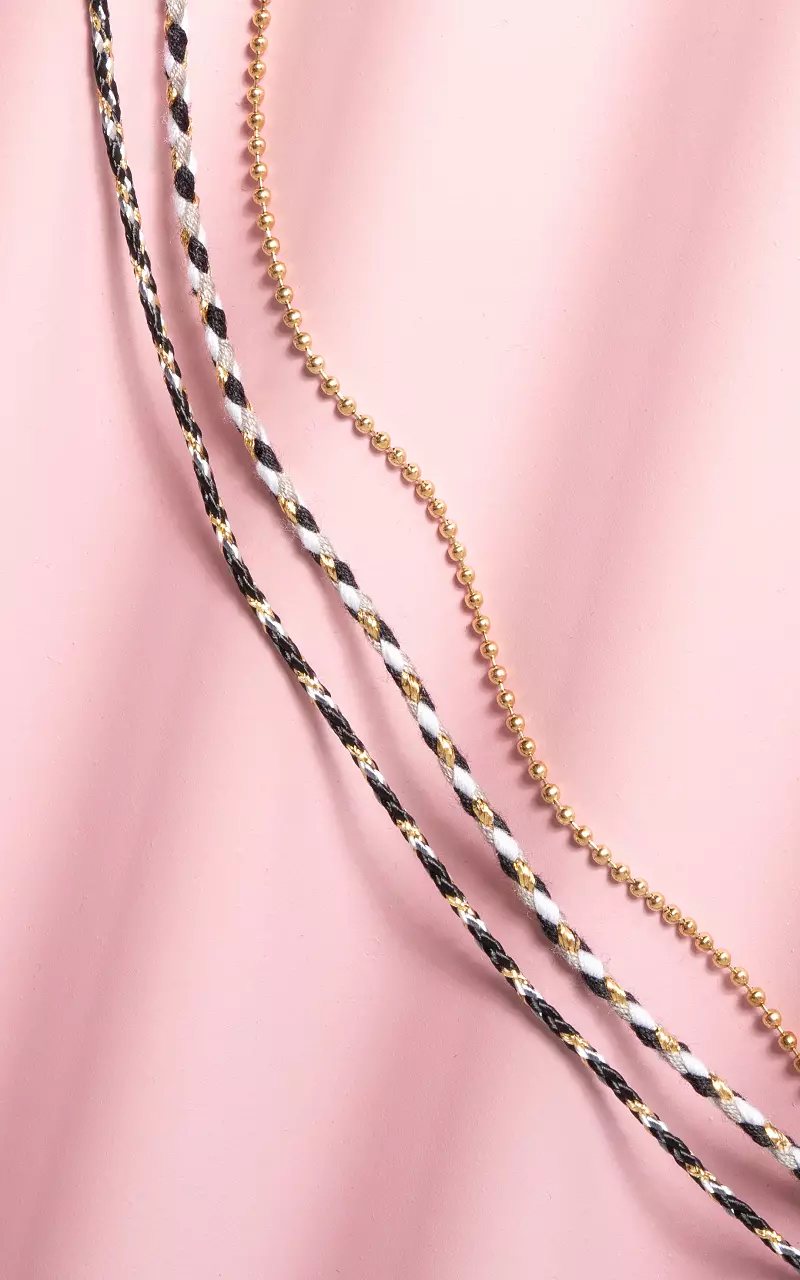 Three-layer necklace Black Gold