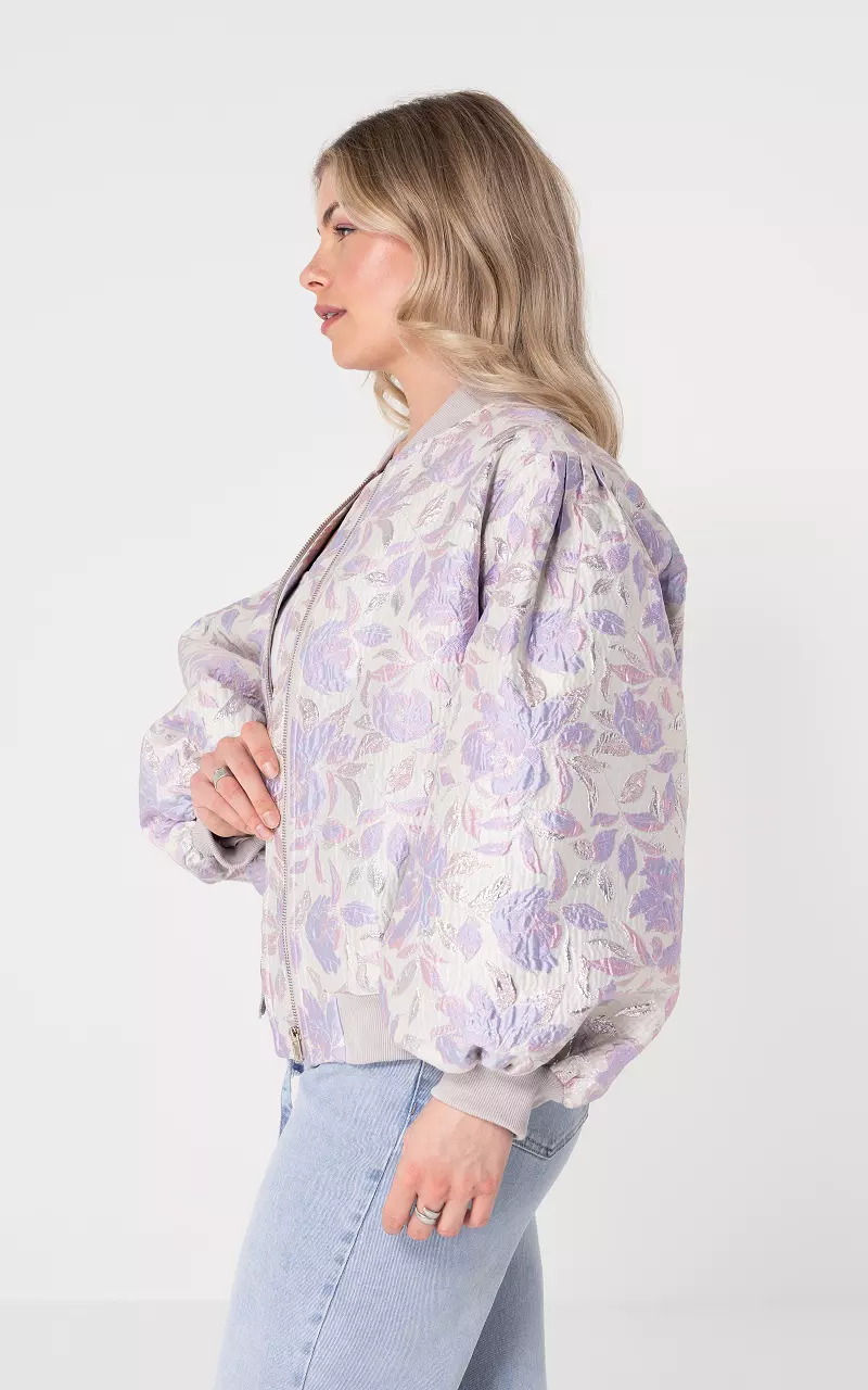 Jacquard bomber jacket Light Grey Lilac