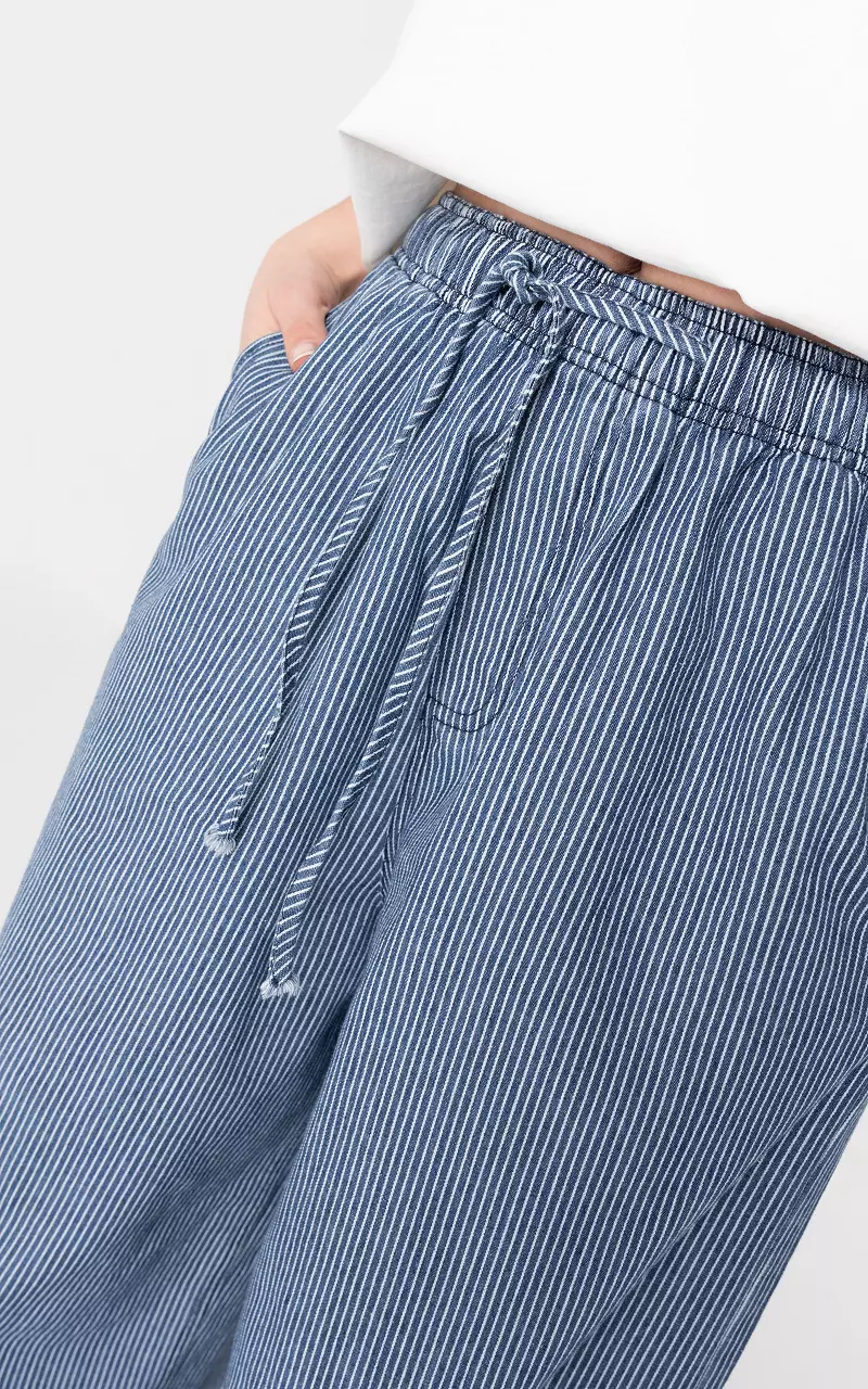 Wide leg trousers Dark Blue White