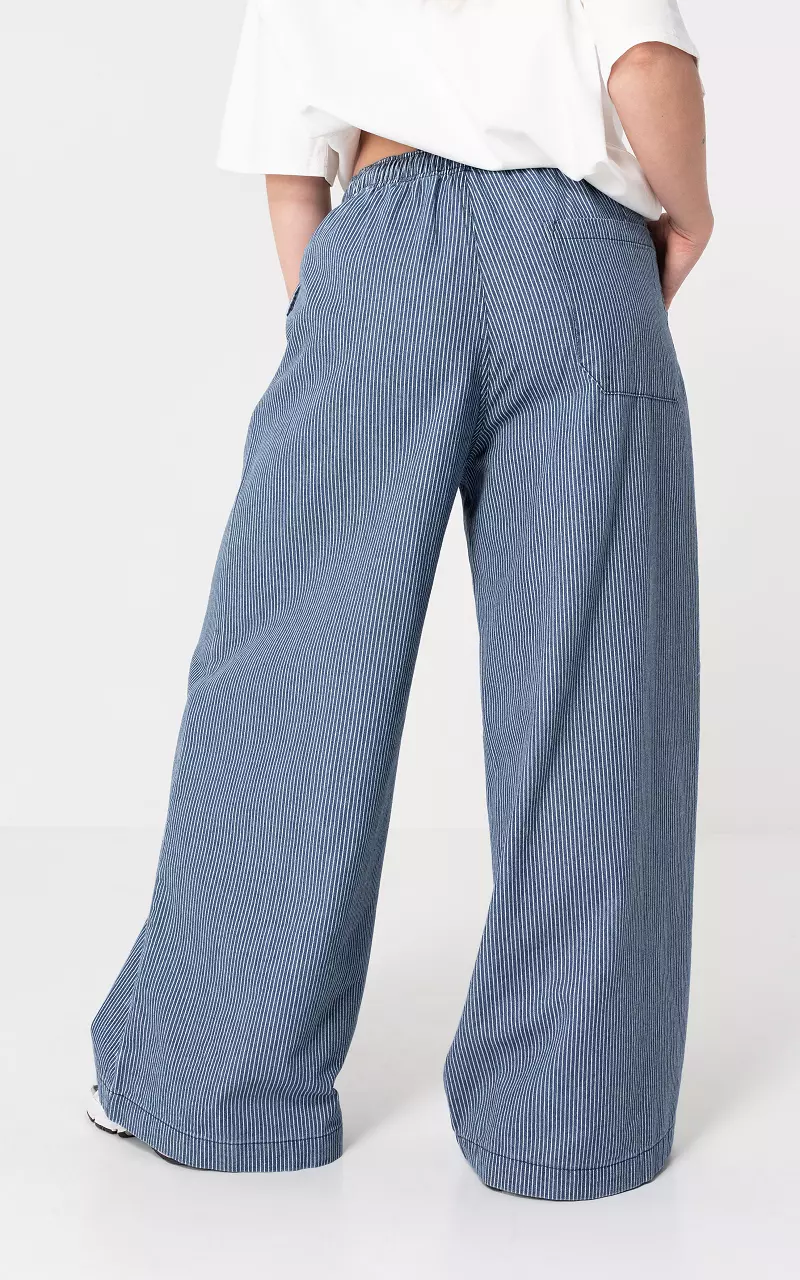 Wide leg trousers Dark Blue White