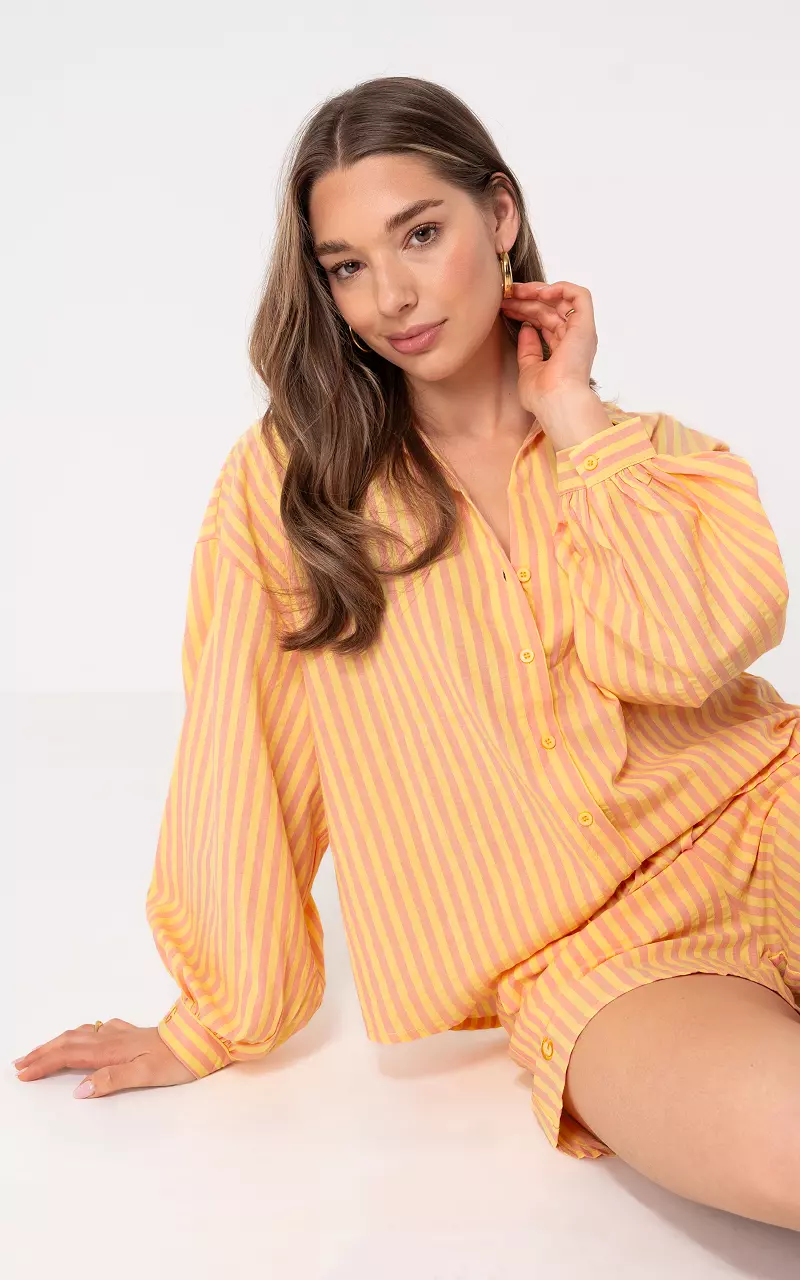Oversized blouse Oranje Geel