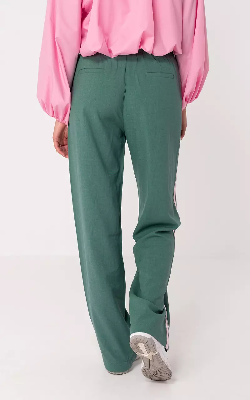 Pants with stripe Green Pink