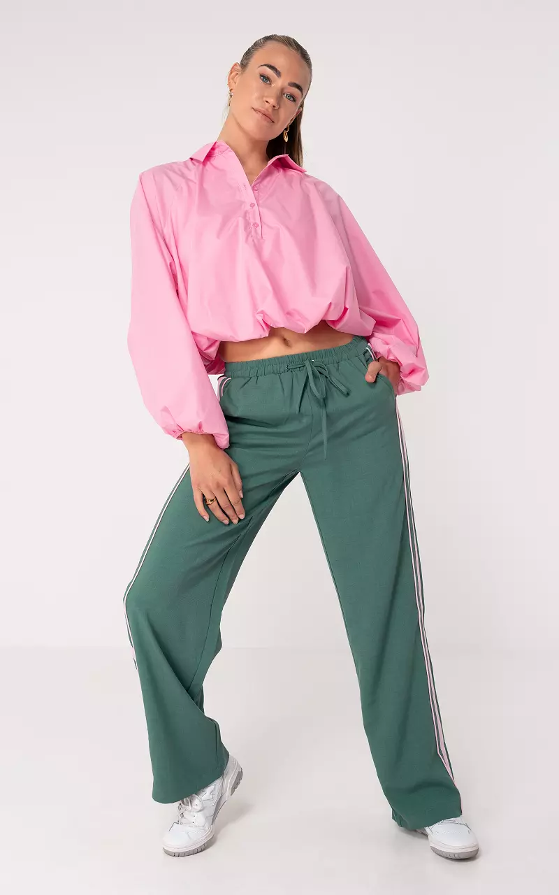 Broek met streep Groen Roze