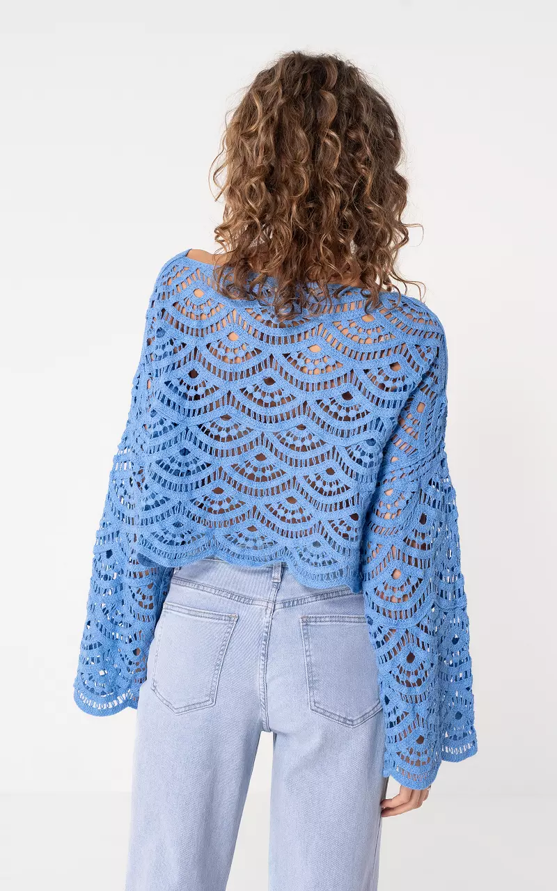 Top mit weiten Ärmeln Blau