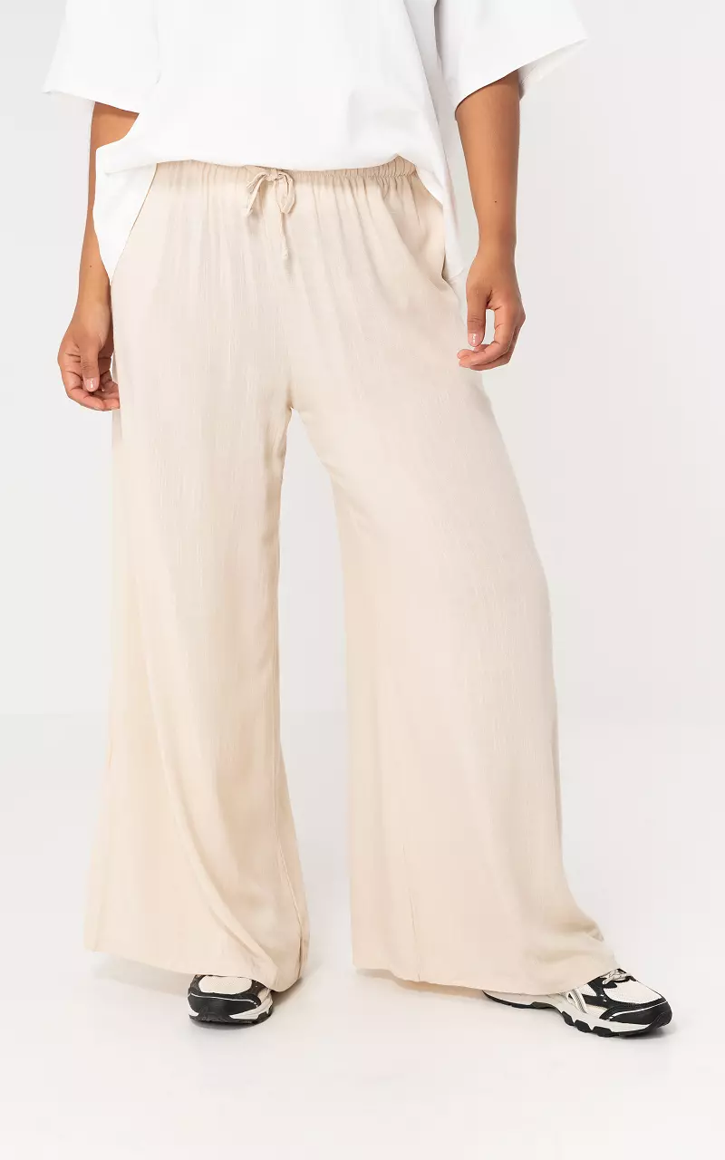 Wide leg broek Beige