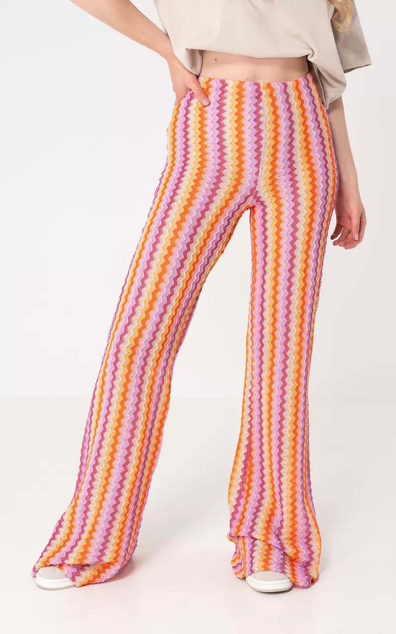 Wide leg broek Lila Oranje