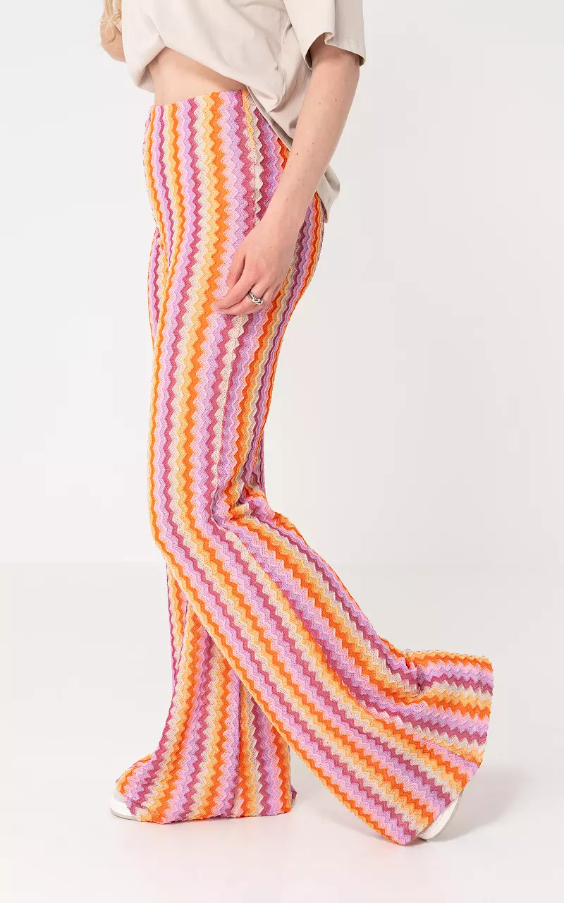 Wide leg broek Lila Oranje