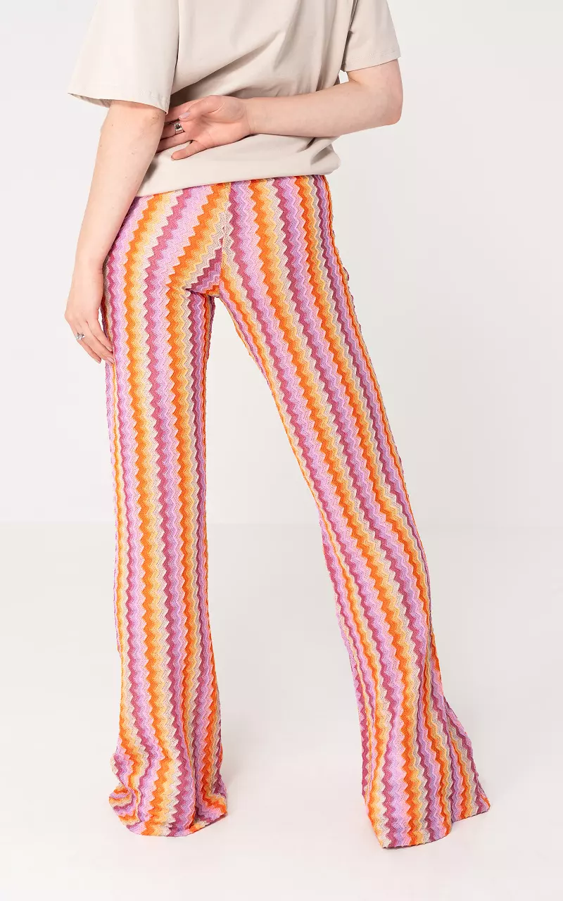 Wide leg broek Lila Oranje