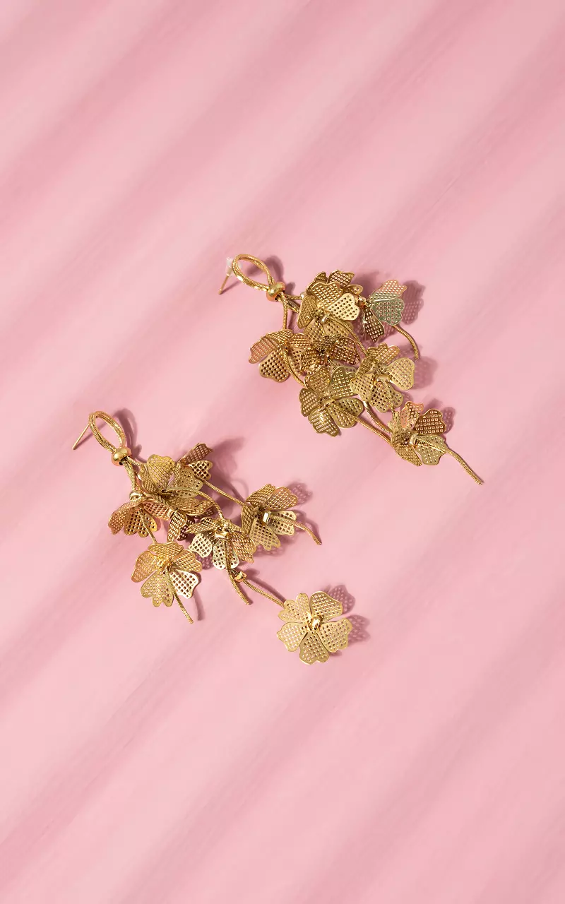 Blumen Ohrringe Gold