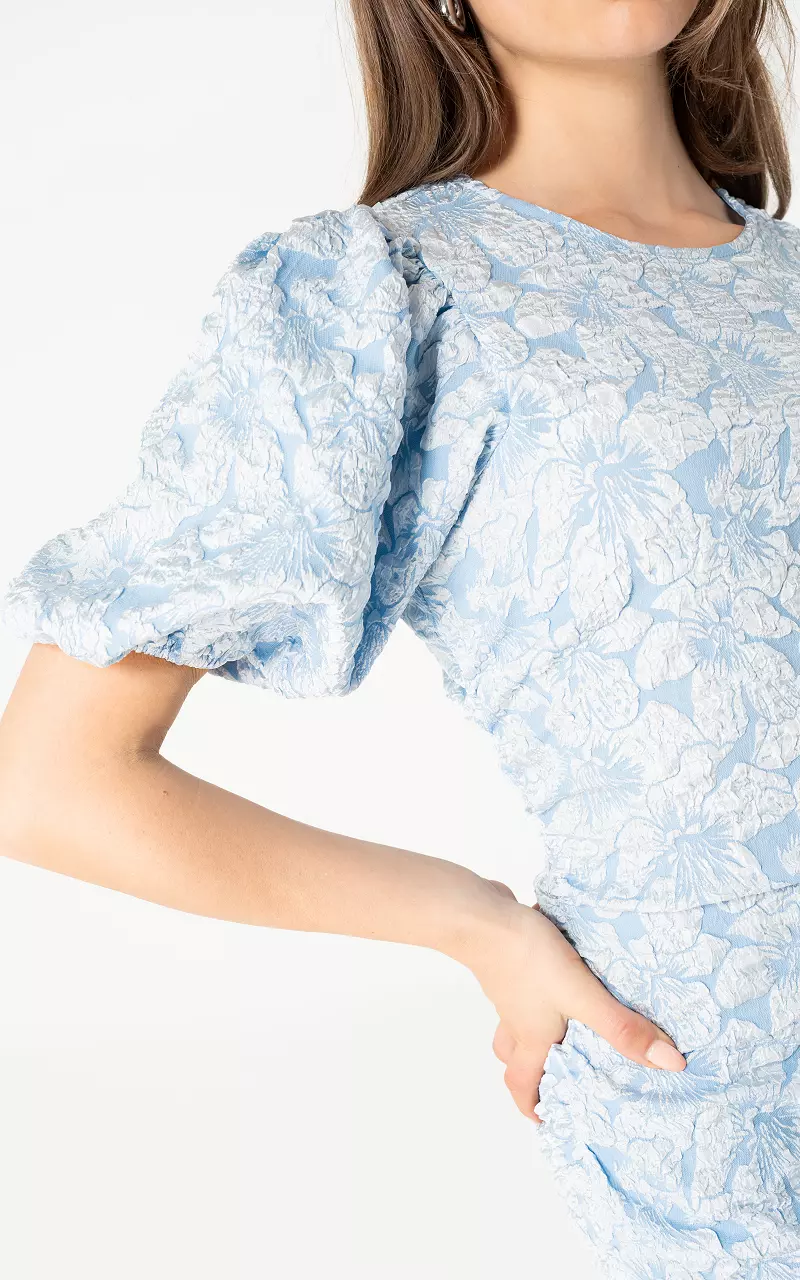 Jacquard Kleid Hellblau