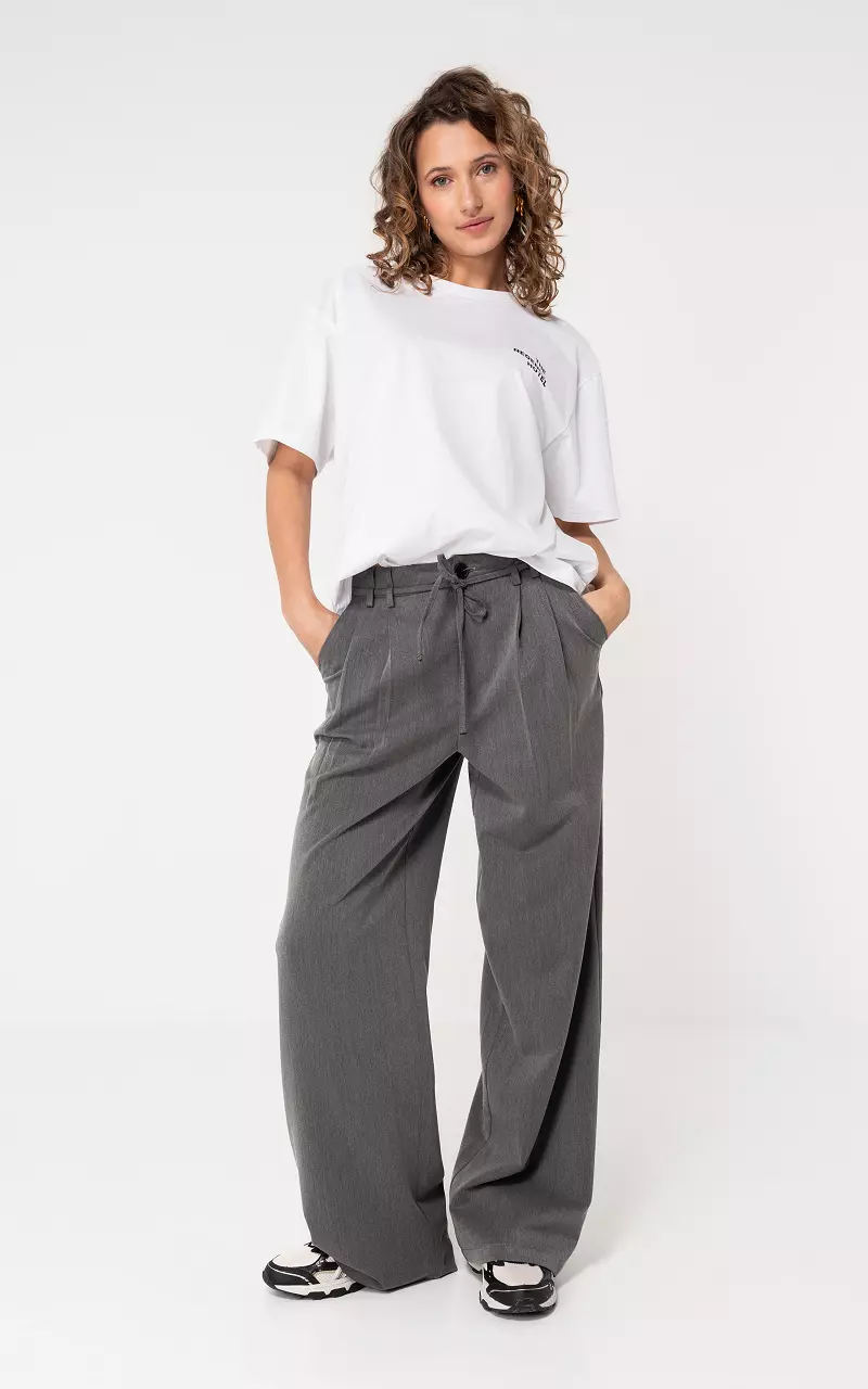 Wide leg broek Donkergrijs