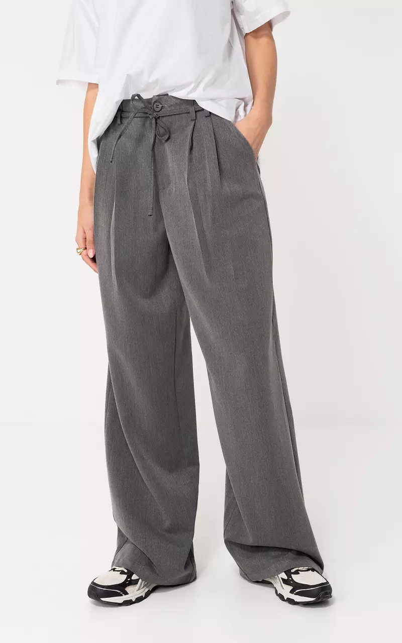 Wide leg broek Donkergrijs
