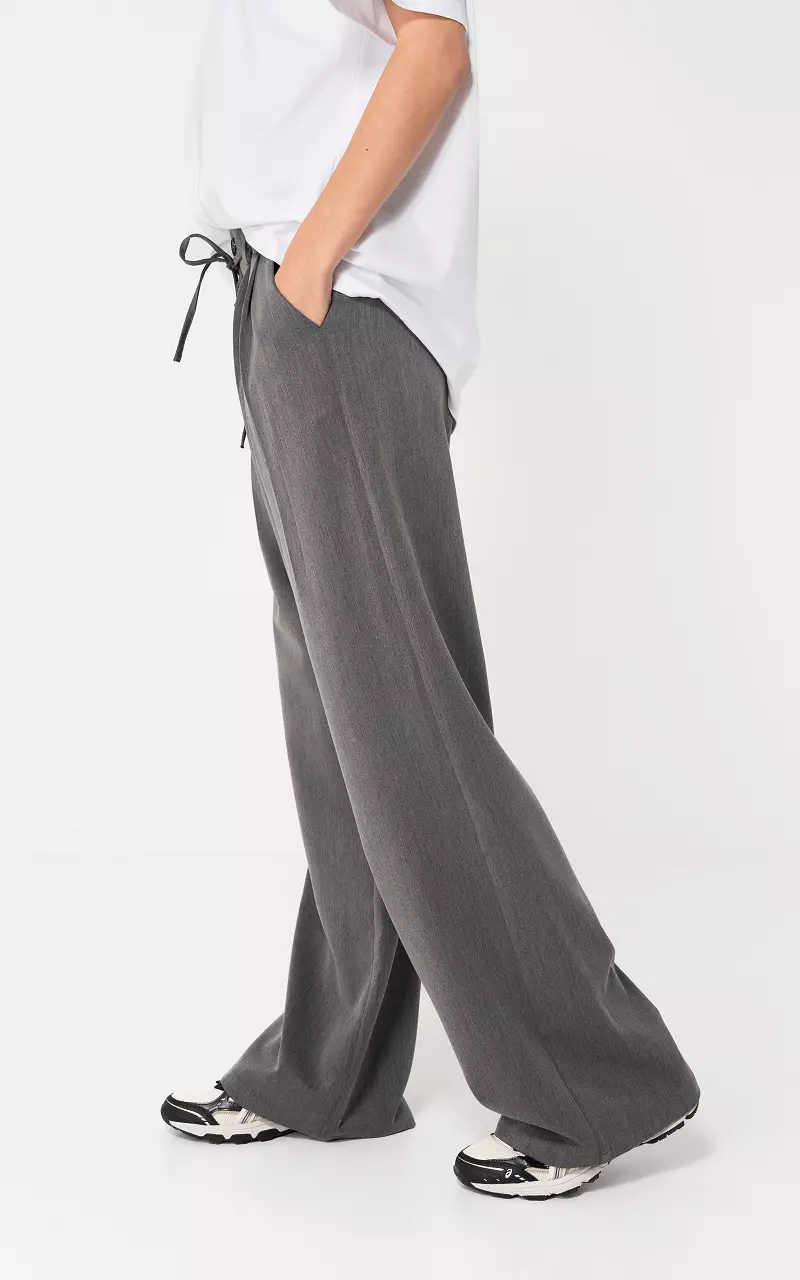 Wide leg broek Donkergrijs