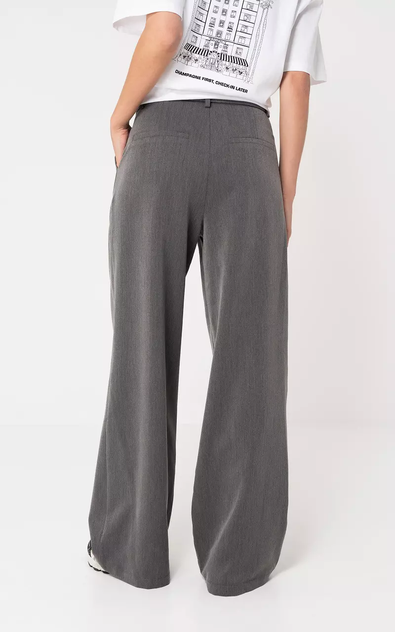 Wide leg broek Donkergrijs