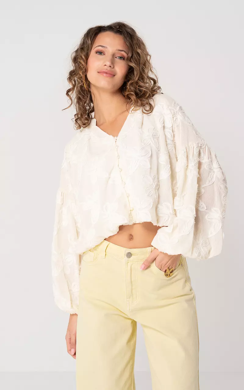Cropped Bluse Weiß
