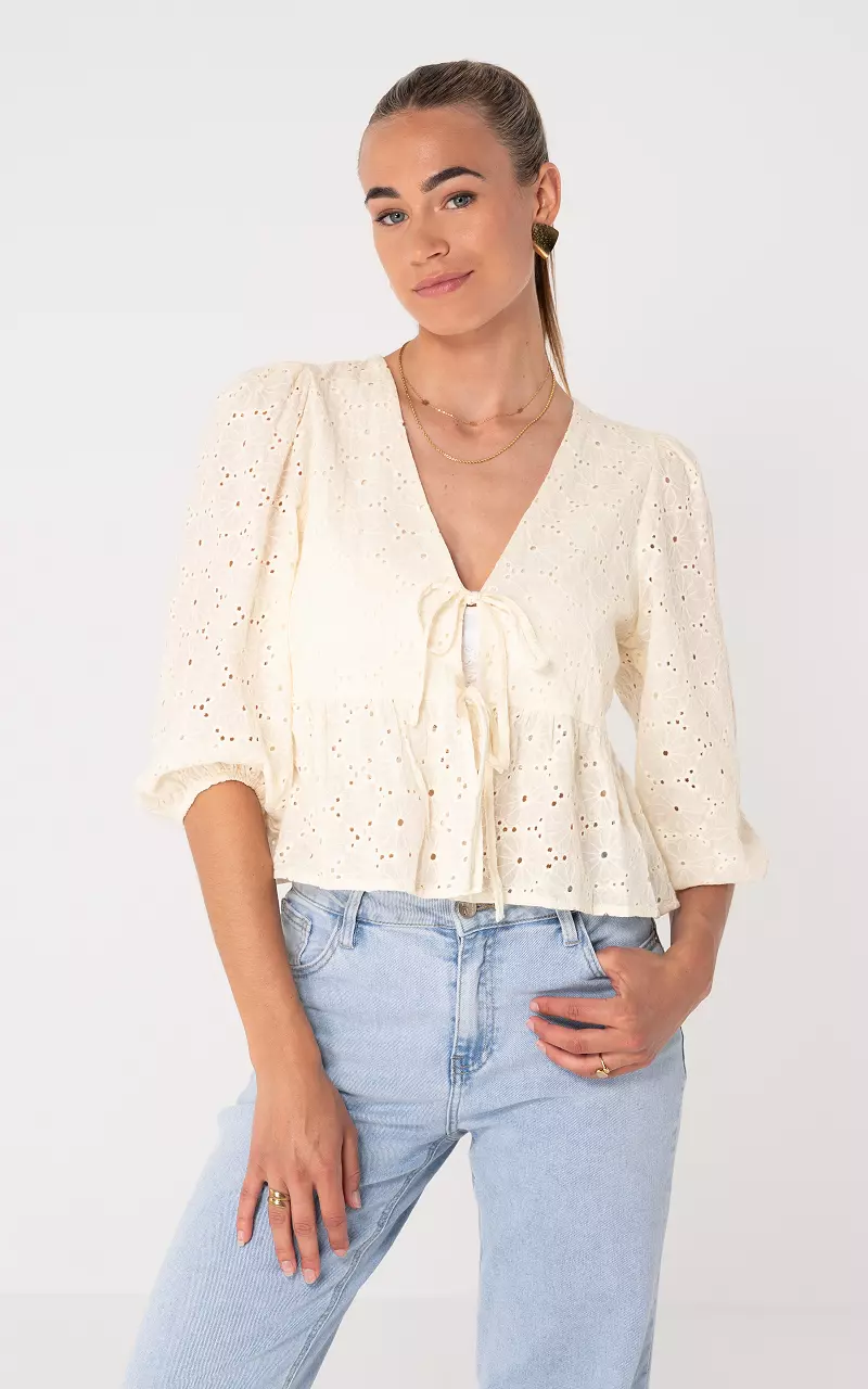Broderie blouse Creme