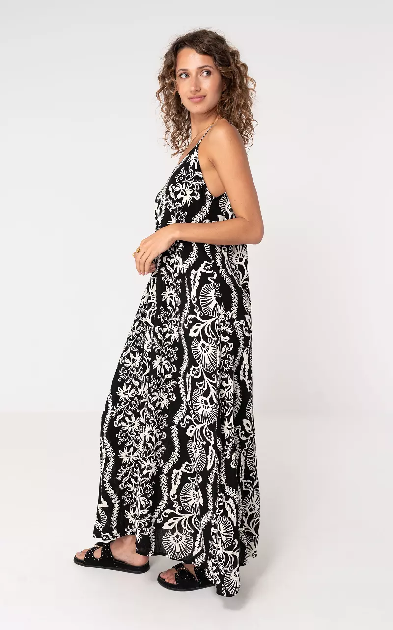 Maxikleid Schwarz Weiß