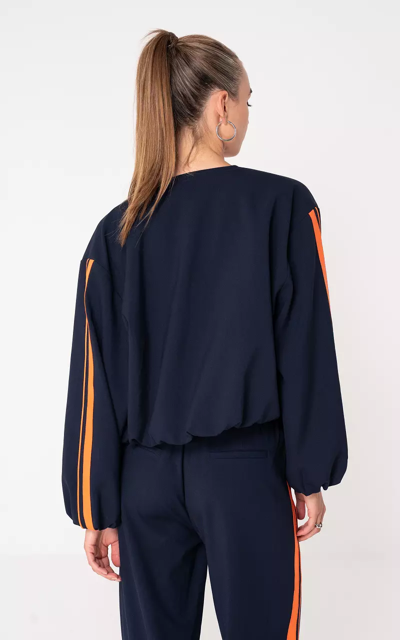 Bomber jacket with zip Dark Blue Orange