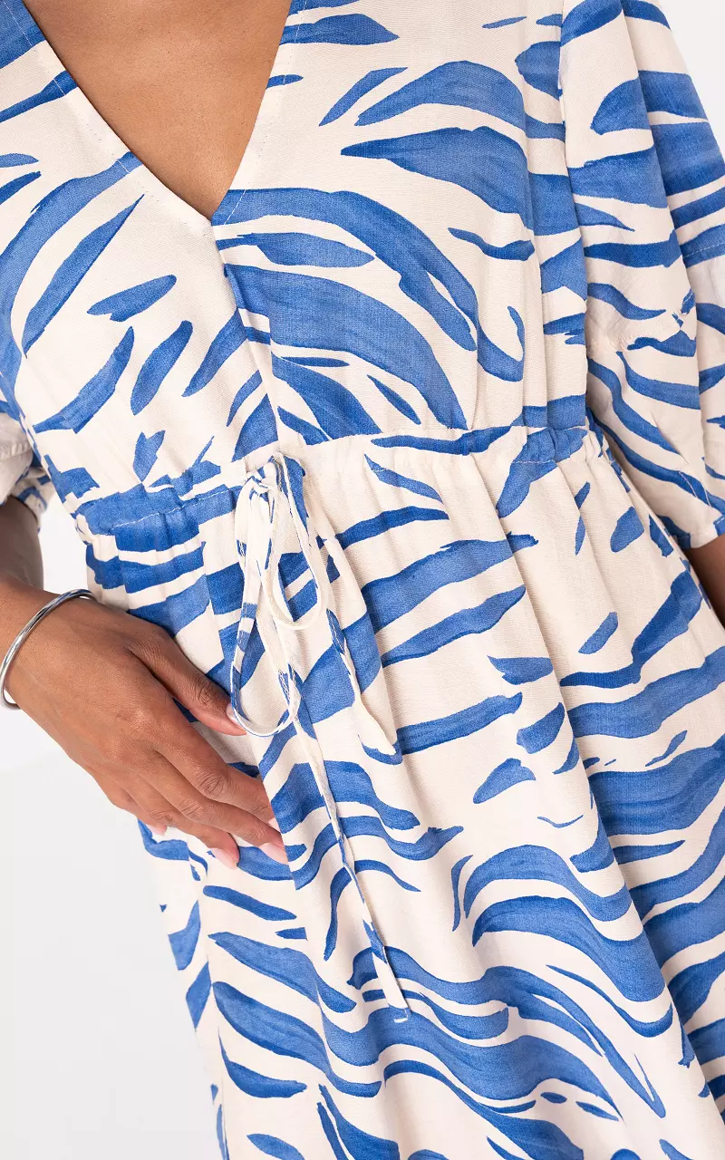Dress with print Cream Blue