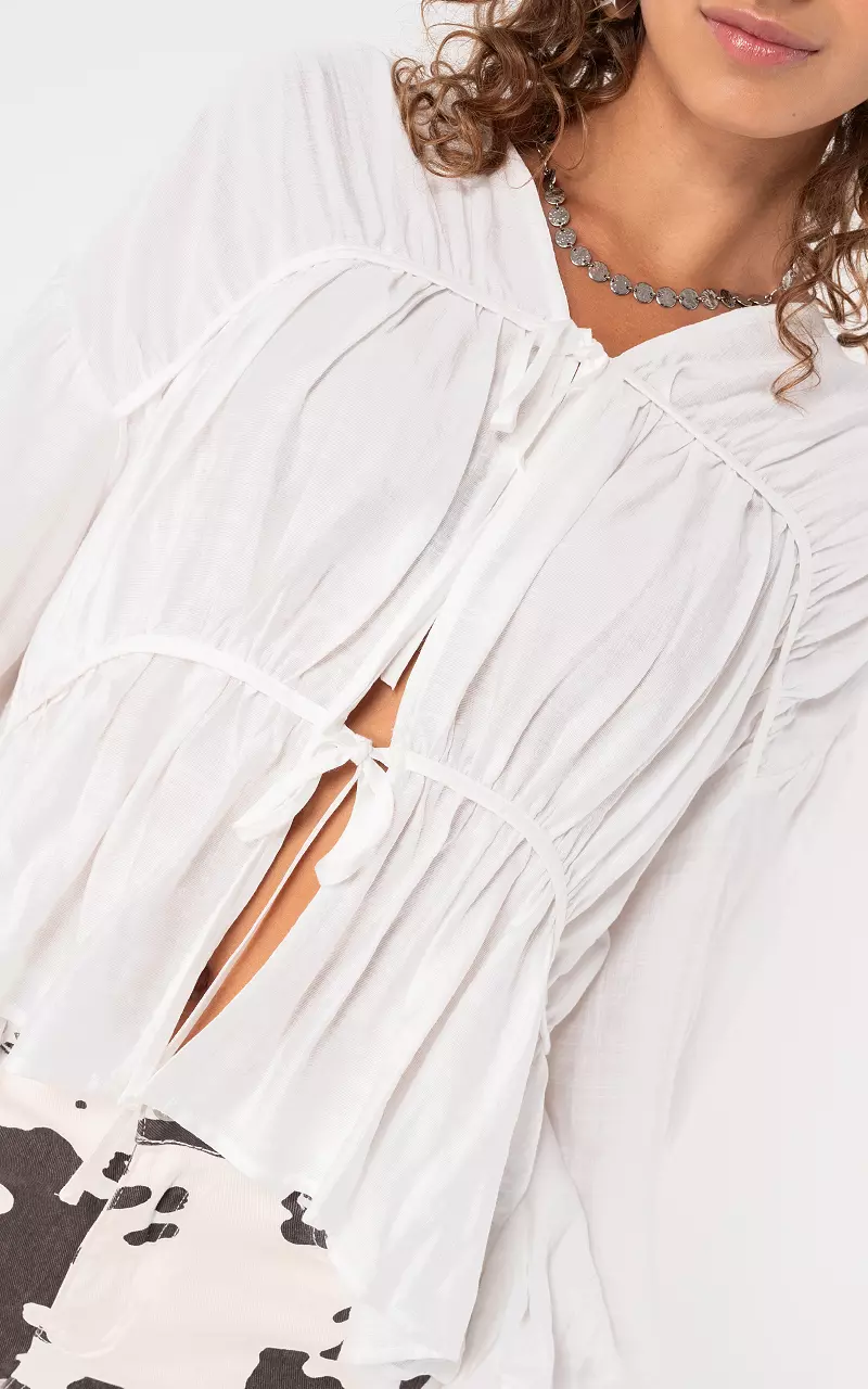 Blouse met strikdetail Wit