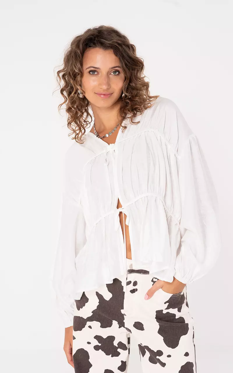 Blouse met strikdetail Wit