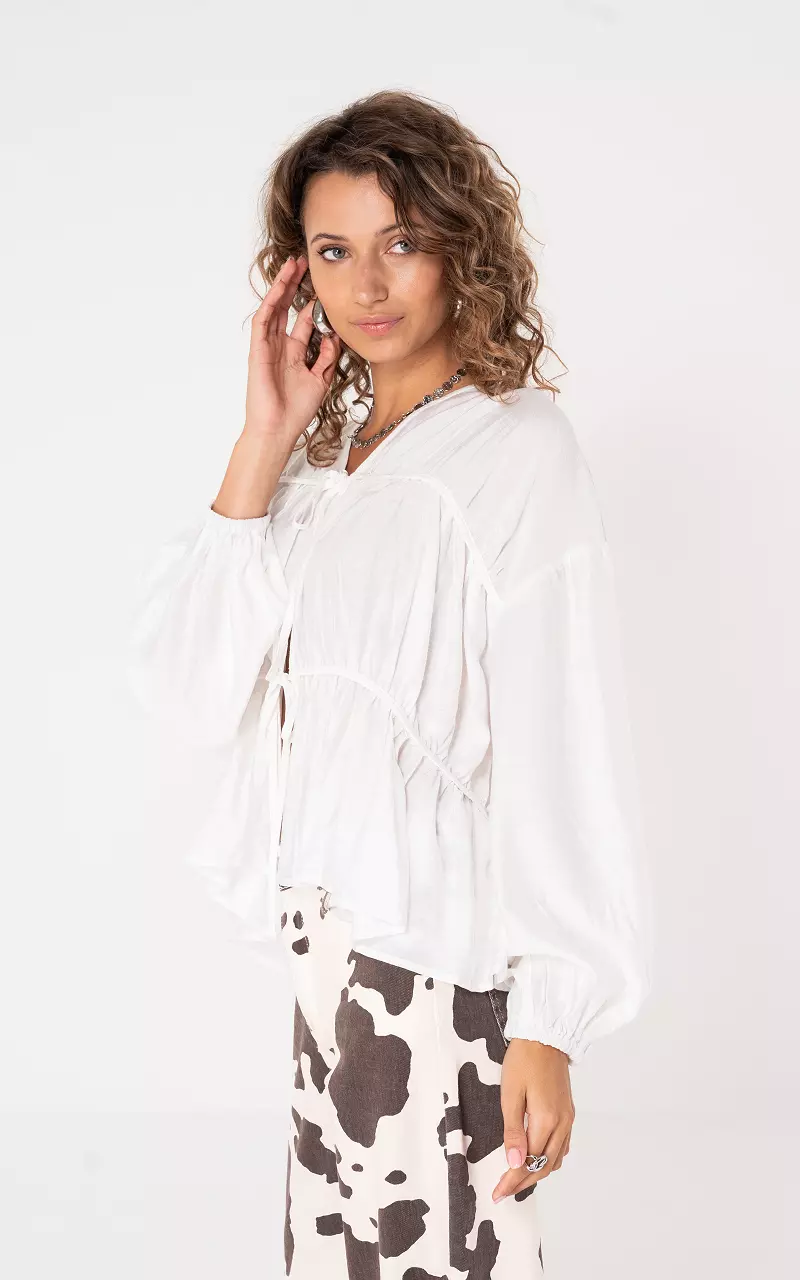 Blouse met strikdetail Wit