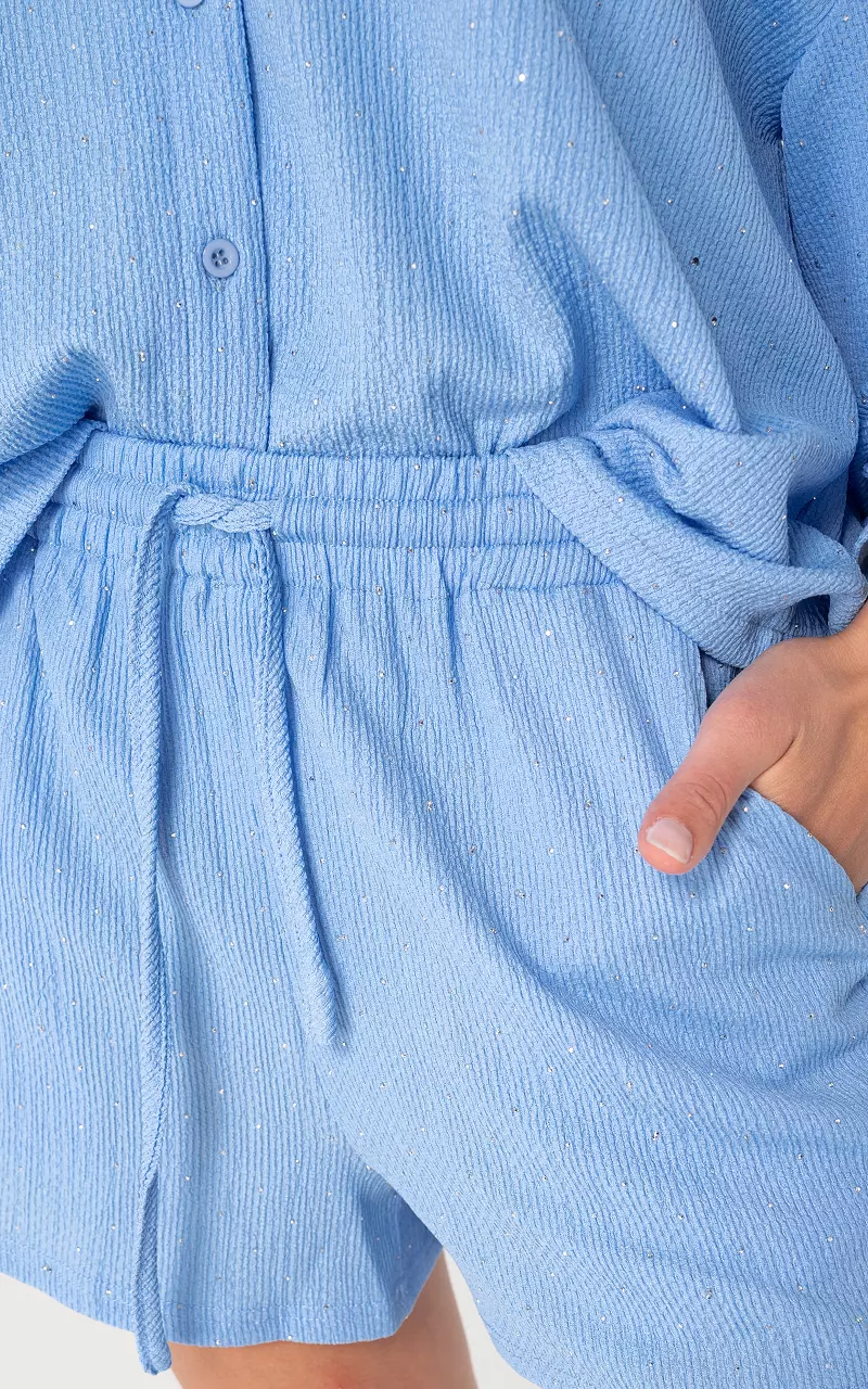 Short with rhinestones Light Blue