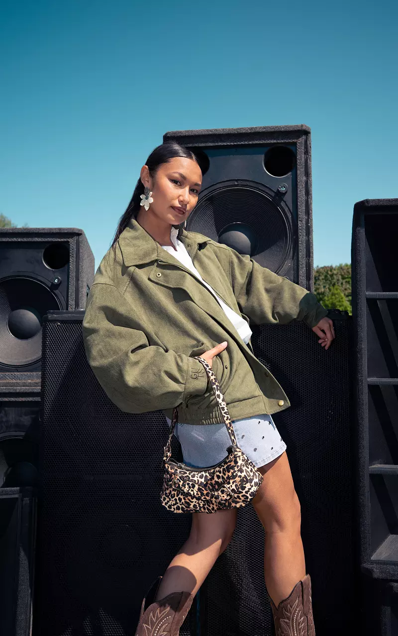 Suède look jacket Dark Green