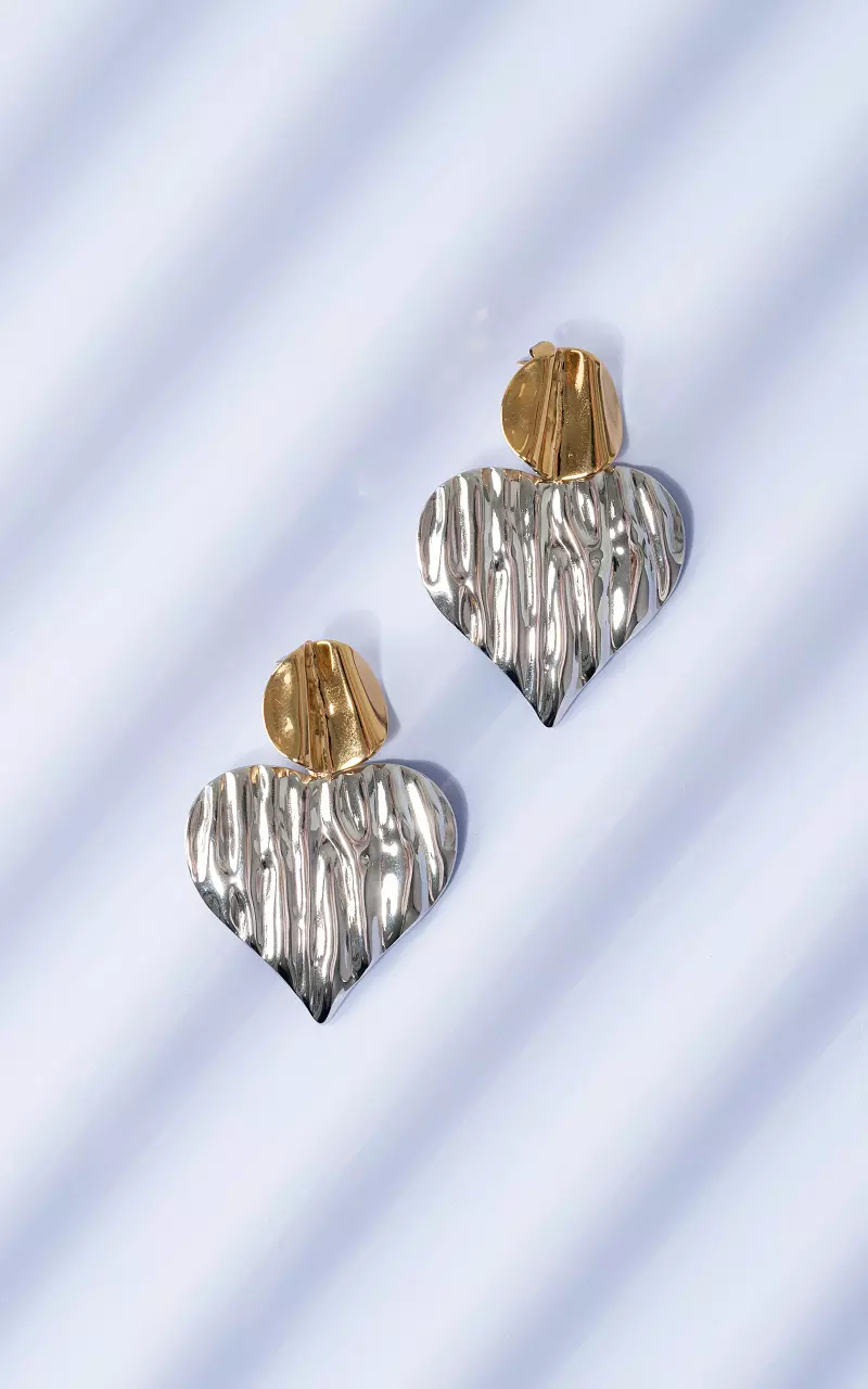 Ohrringe mit Herz Gold Silber