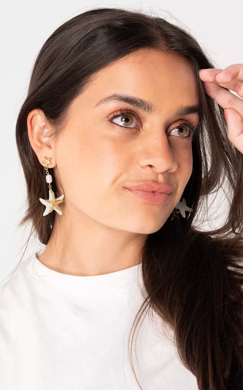 Boucles d’oreilles en acier inoxydable Or Blanc