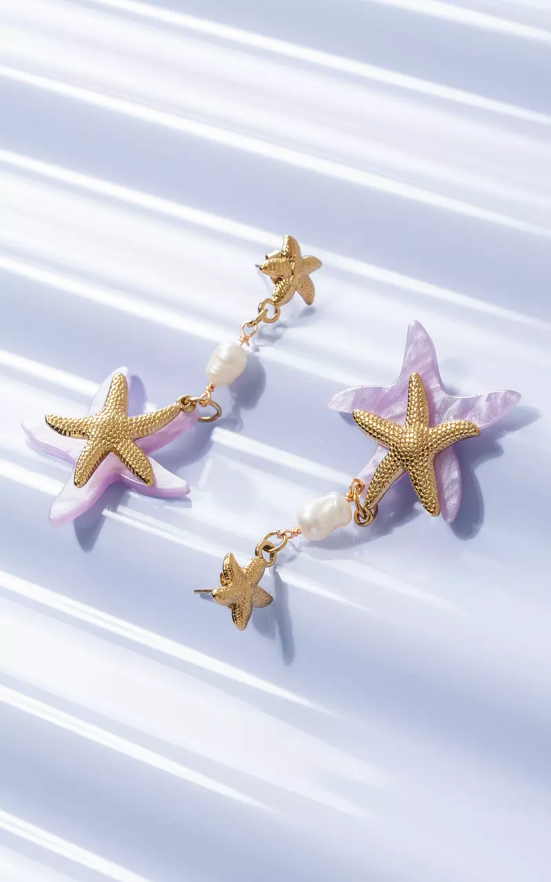 Boucles d’oreilles en acier inoxydable Or Lilas