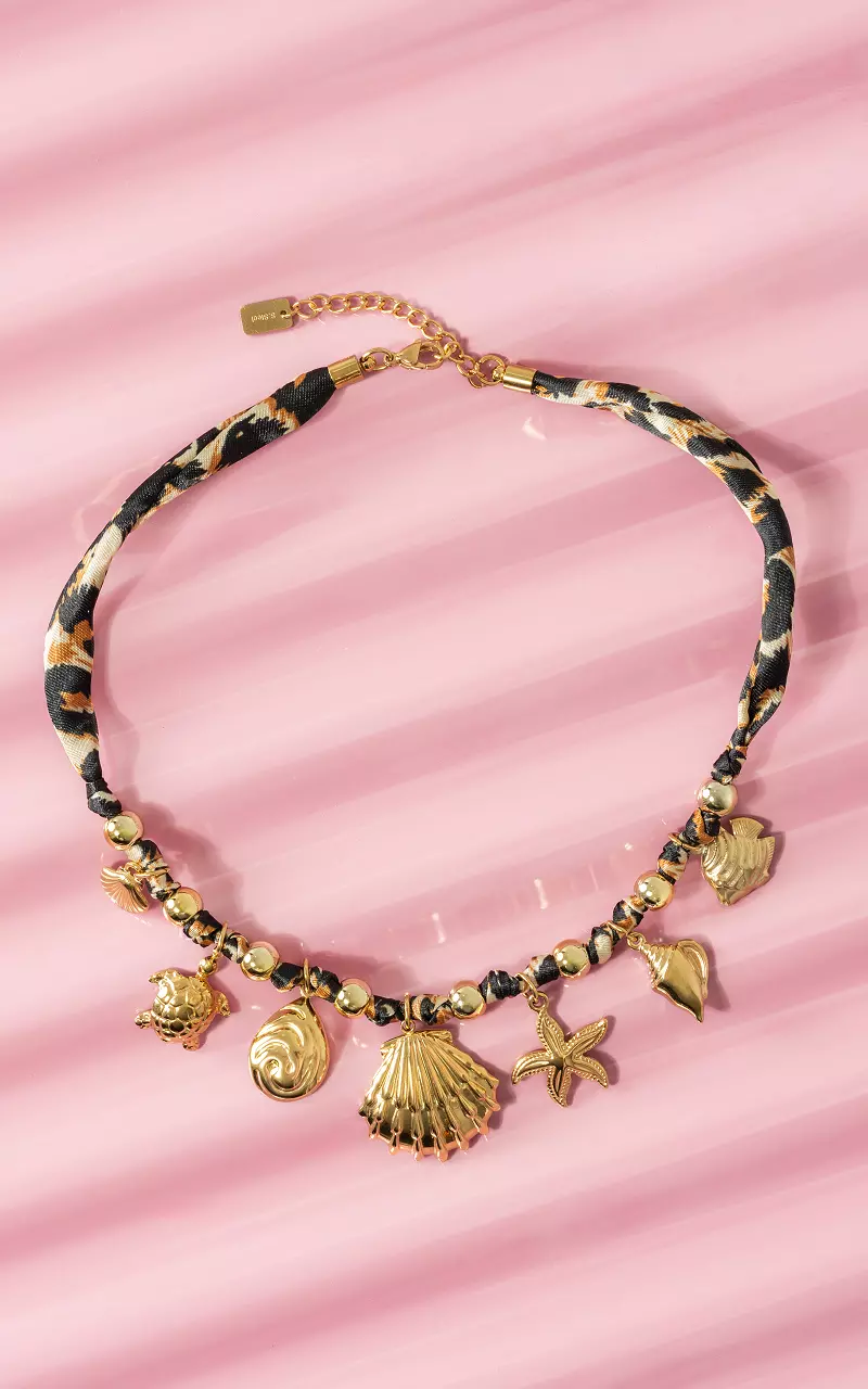 Ketting met bedels Leopard Goud