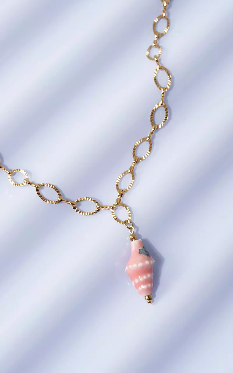 Adjustable necklace Gold Pink