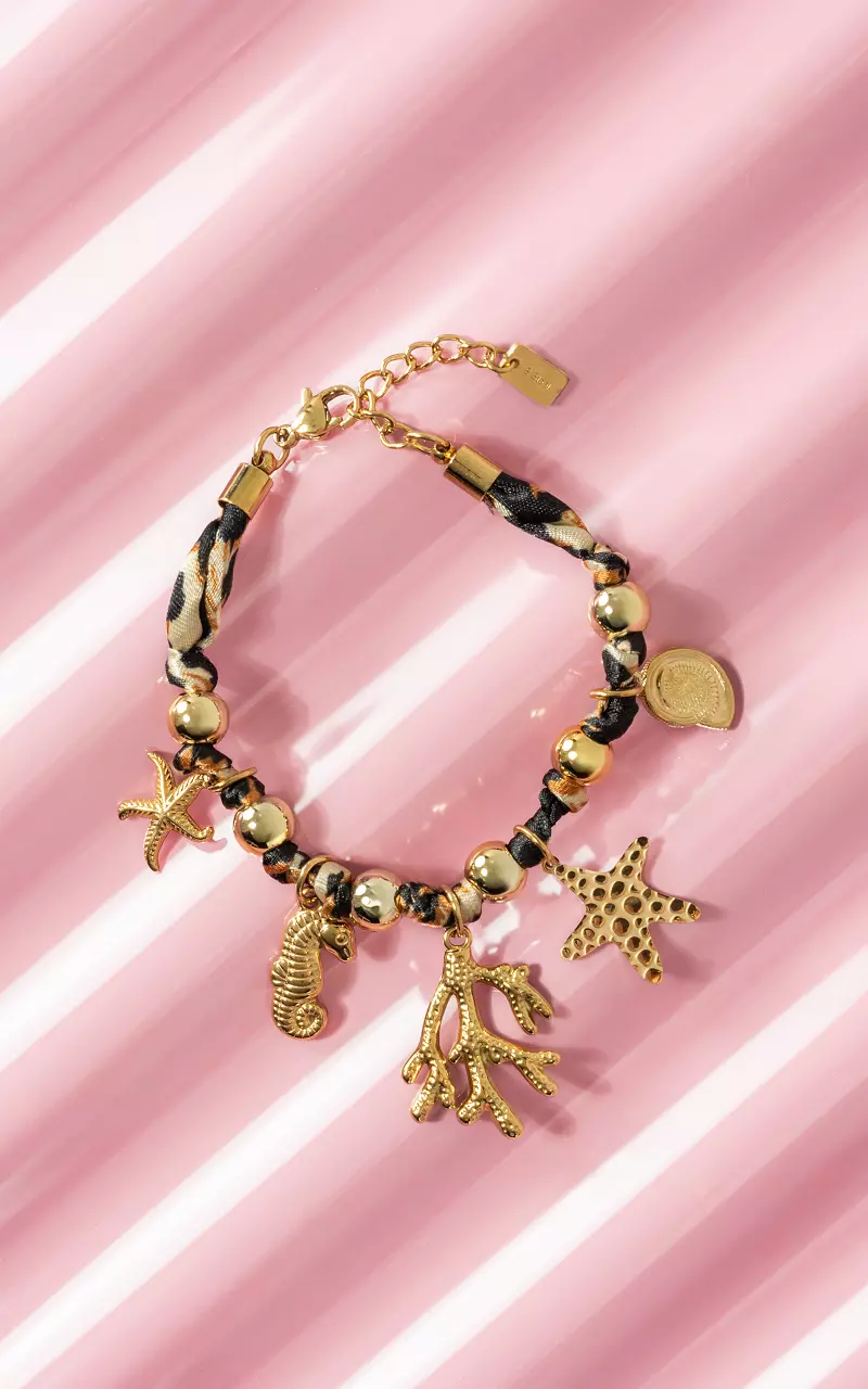 Armband met bedels Leopard Goud