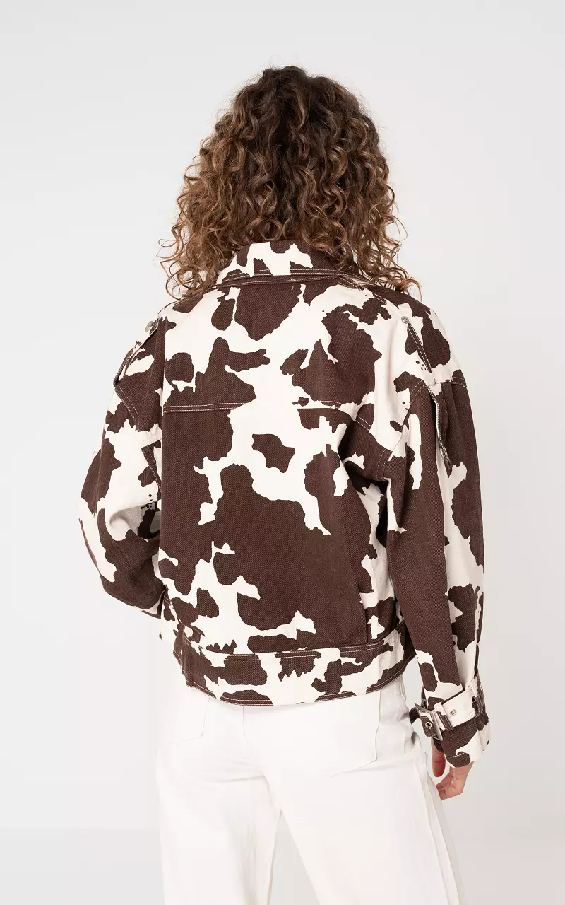Denim jacket Brown White