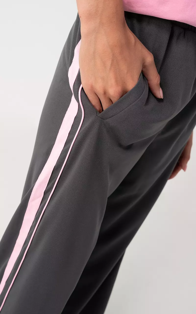 Striped pants Dark Grey Light Pink