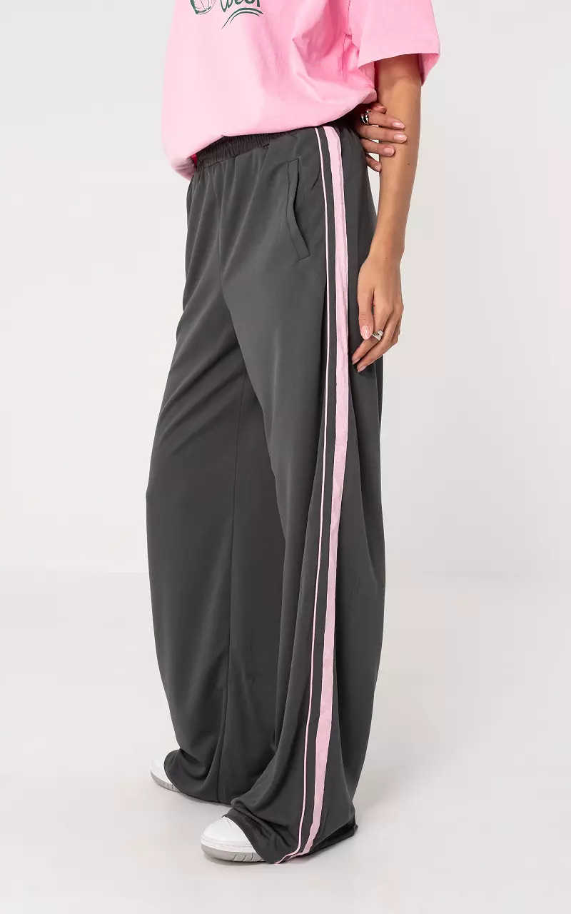 Striped pants Dark Grey Light Pink