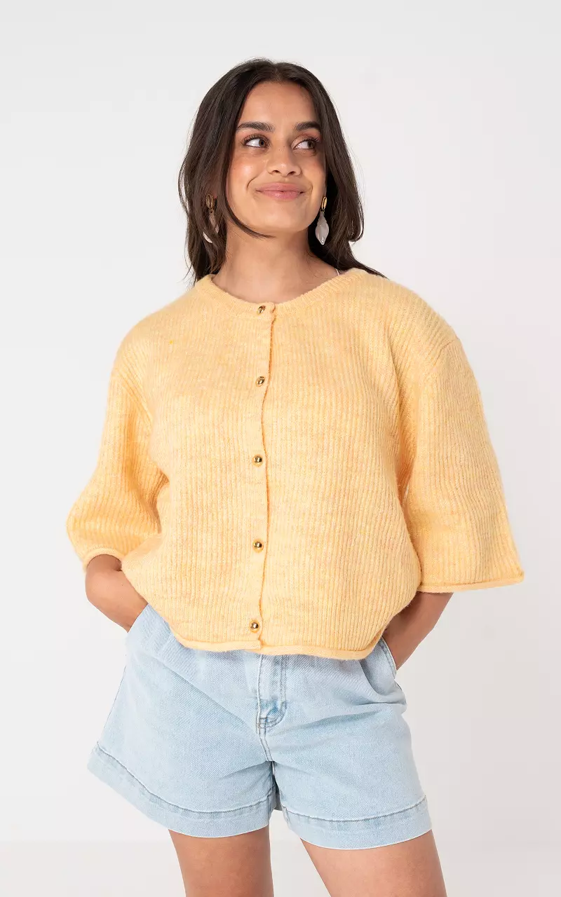 Cardigan mit 3/4 Ärmeln Gelb