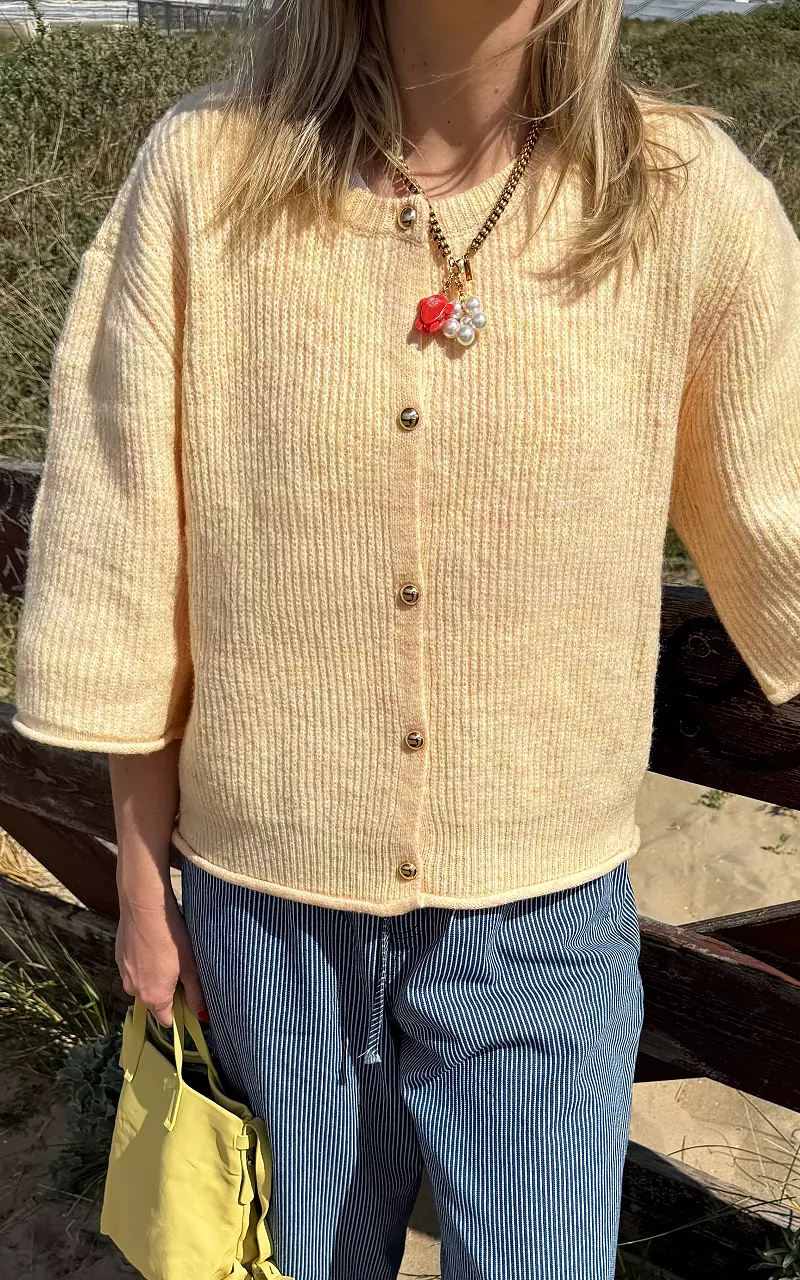 Cardigan mit 3/4 Ärmeln Gelb