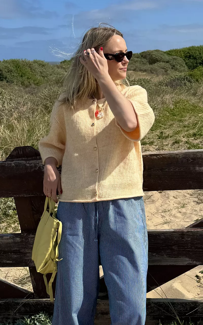 Cardigan mit 3/4 Ärmeln Gelb