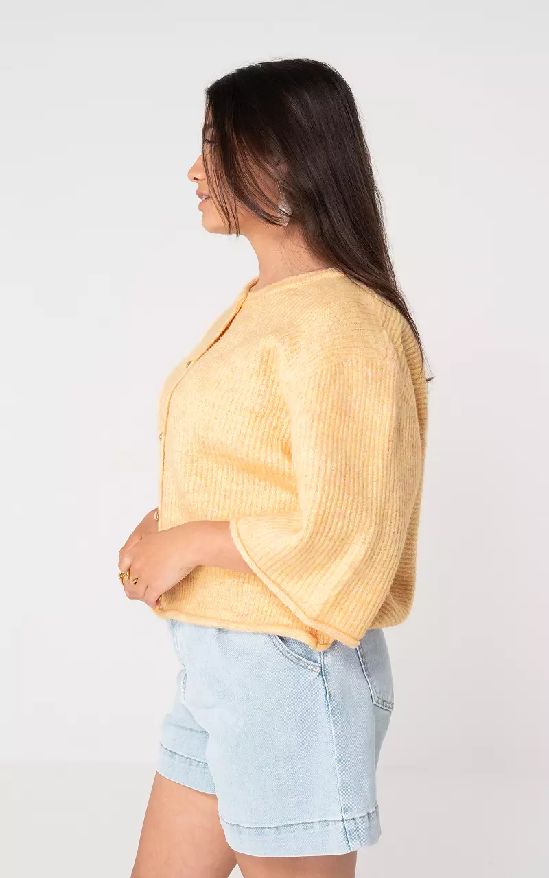 Cardigan mit 3/4 Ärmeln Gelb