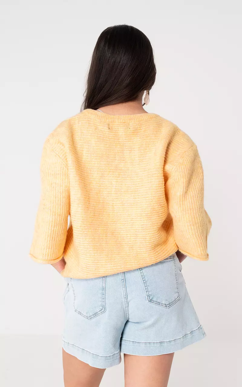 Cardigan mit 3/4 Ärmeln Gelb