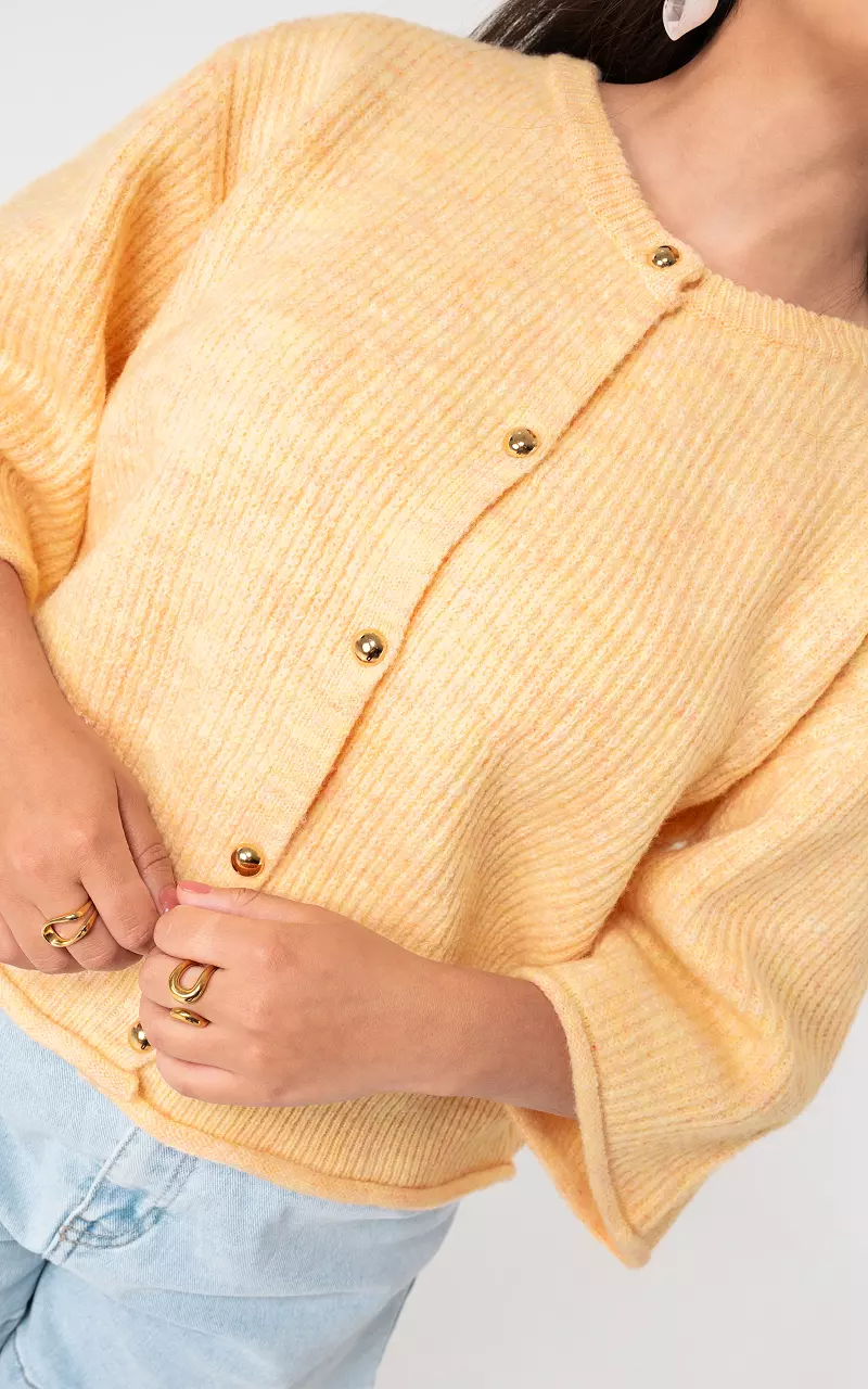 Cardigan mit 3/4 Ärmeln Gelb