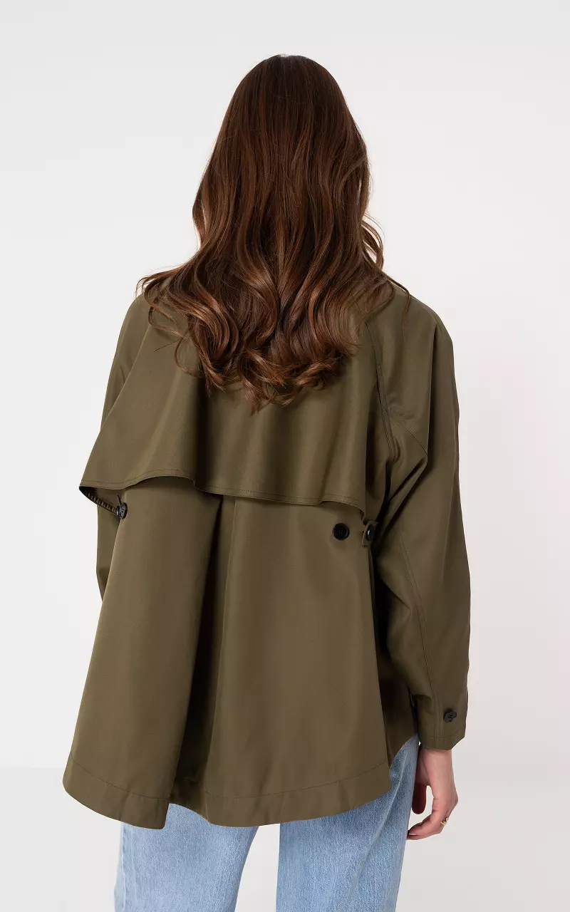 Short trench coat Dark Green