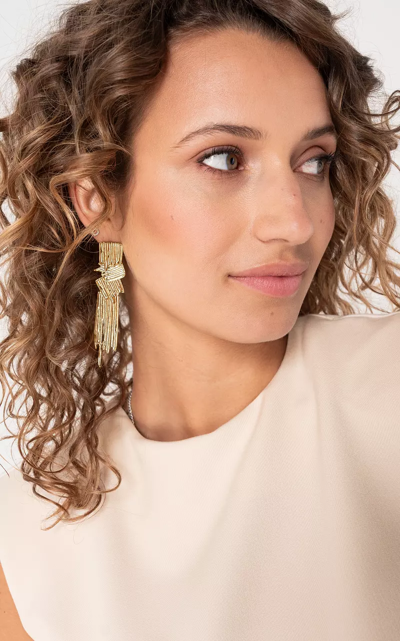 Stainless steel oorbellen Goud