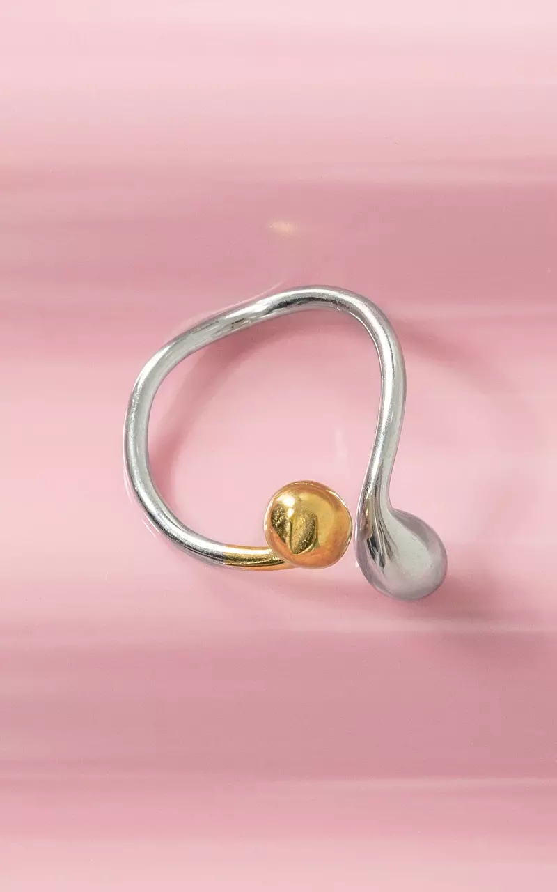 Verstelbare ring Zilver Goud