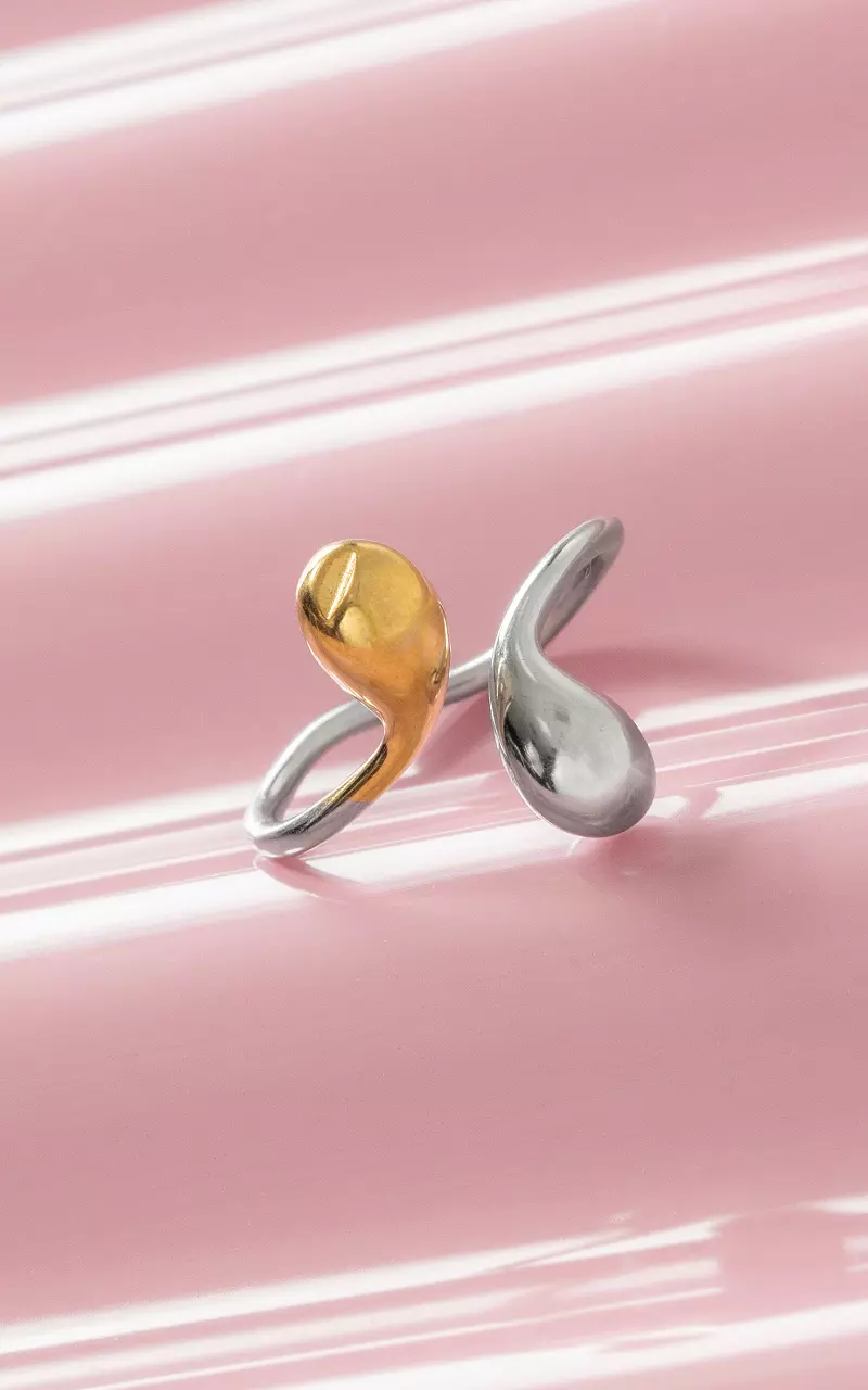 Verstelbare ring Zilver Goud