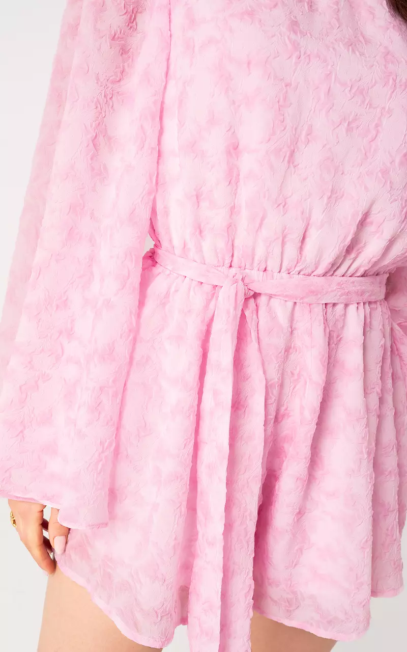 Jumpsuit mit hohem Kragen Hellrosa